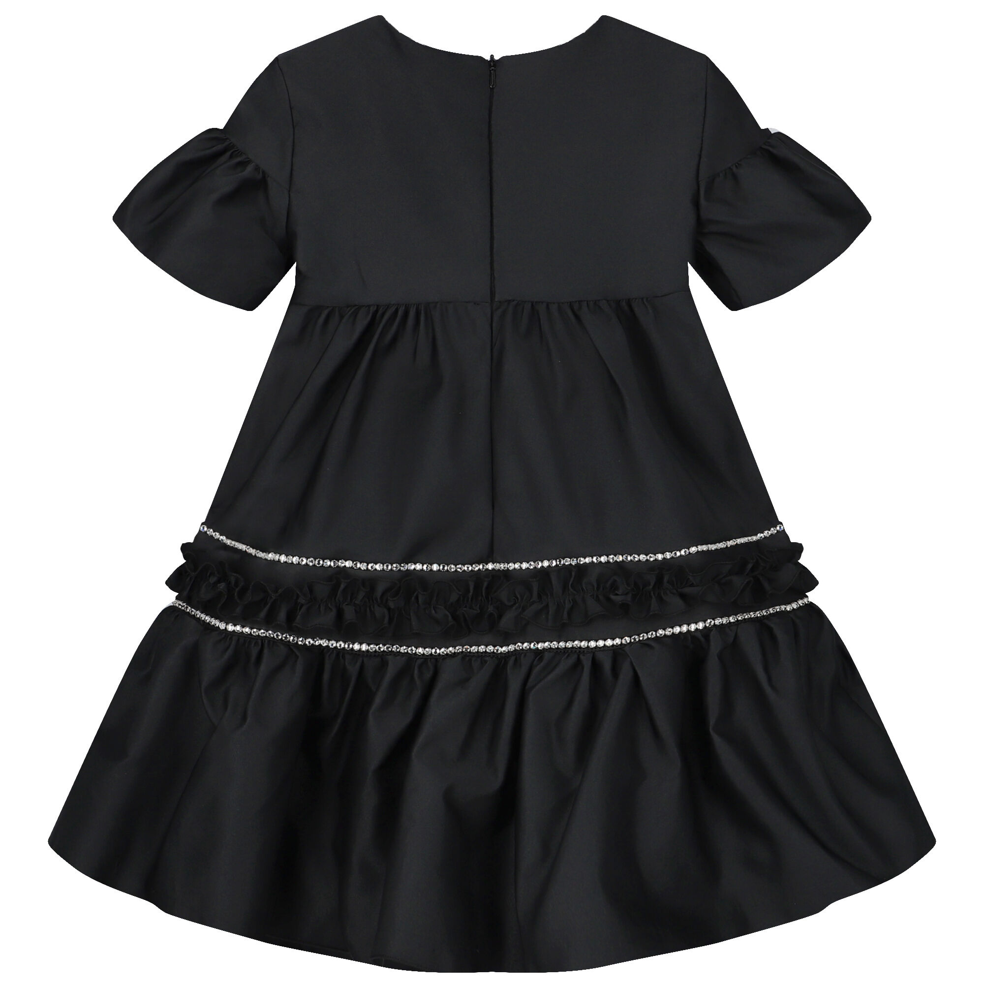 Monnalisa Girls Black Embellished Dress Junior Couture UK